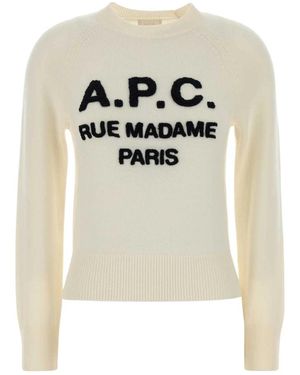 A.P.C. Truien & Vesten ,Wit ,Round-Neck Truien