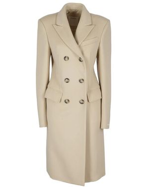 Sportmax Double-Breasted Coats - Neutro