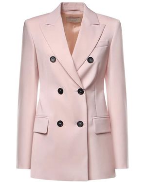 Sportmax Natural Stretch Adamo Double-Breasted Blazer - Pink