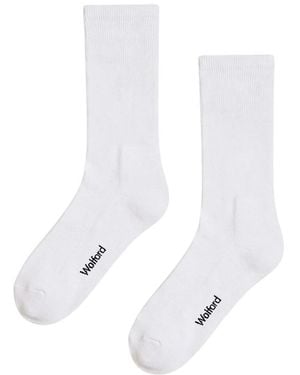 Wolford Ondergoed ,Wit ,Katoen Terry Mid-Calf Sokken