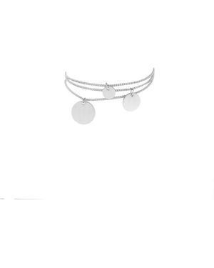 Dansk Copenhagen Silbernes Triple Dot Armband - Weiß