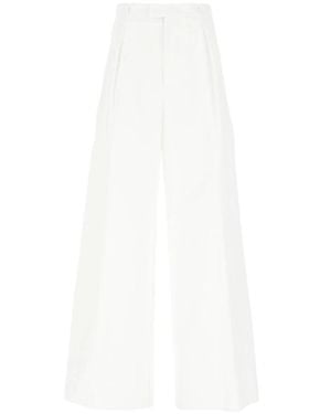 Bottega Veneta Plissierte Hose Mit Weitem Bein - Weiß