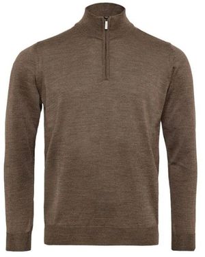 Sand Farbener rollkragen-strickpullover - Braun