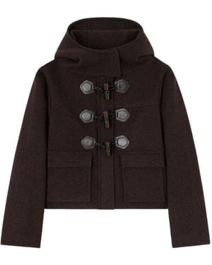 Ganni Jassen ,Bruin ,Wol Dufflejas Mini - Zwart