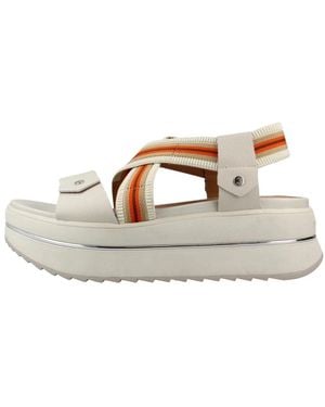 Stonefly Schoenen ,Wit ,Flat Sandalen - Metallic
