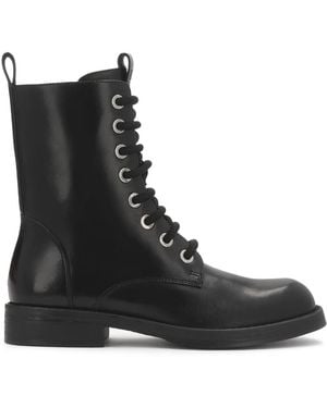 Kazar Flache Stiefeletten Mit Reißverschluss Und Schnürung - Schwarz