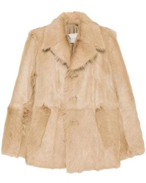 Ami Paris Mantel Mit Fallendem Revers - Natur