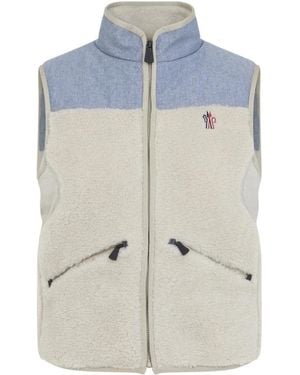 Moncler Jassen ,Polyester Logo-Detail Gilet - Blauw
