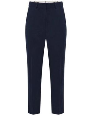 Elisabetta Franchi Broeken ,Blauw ,Polyester Crepe Enkellaagse Broek