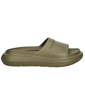 Emporio Armani Monobloc Sandalen Mit Logo - Grün