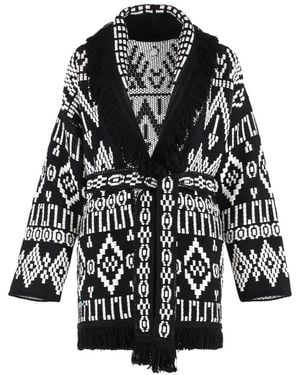 Alanui Cárdigan Negro Blanco Para Mujeres, Mujer, Talla