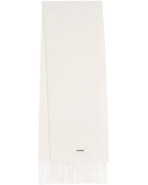 Jacquemus Accessoires ,Wol Winter Mohair Alpaca Wol Sjaal - Wit