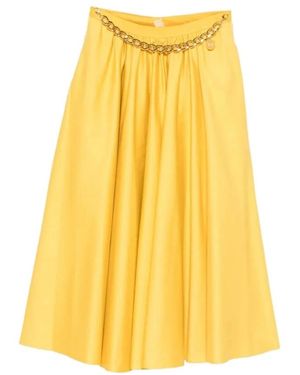 Elisabetta Franchi Midi Skirts - Yellow