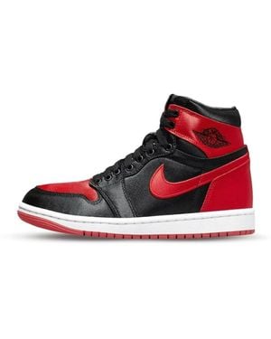 Nike 1 Retro High Og Satin Bred - Rot