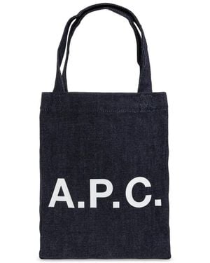 A.P.C. Lou Small Tote Bag - Blau