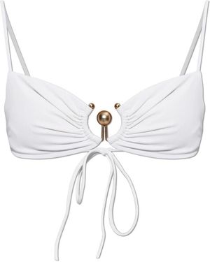 Christopher Esber Ruched Orbit Bikini Top - Weiß