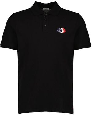 Moncler Tops ,Zwart ,Katoen Katoenen Piqué Polo