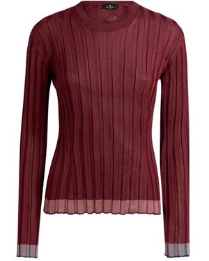 Etro Bordeaux Pullover Mit Rippdetails - Rot