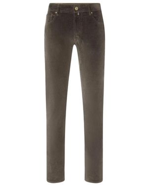 Jacob Cohen Broeken ,Grijs ,Katoen Nick Slim Fit Broeken
