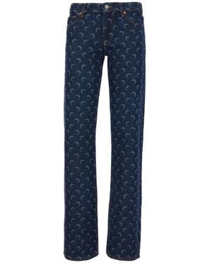 Marine Serre Bootcut Jeans - Blue
