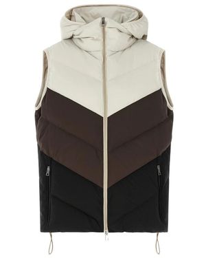 Kiton Chevron Quilted Vest - Grijs