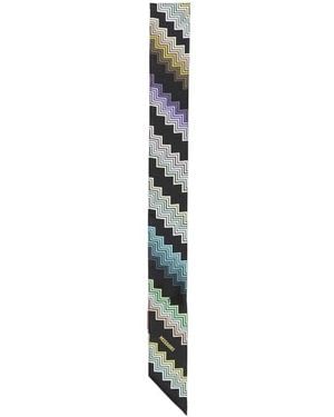 Missoni Accessoires ,Veelkleurig ,Zijden Sjaal Met Logo-Print - Metallic