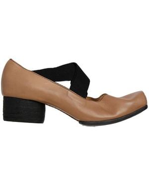 Uma Wang Schoenen ,Bruin ,Leer Leren Ballerina Schoenen Met Middelhoge Hak