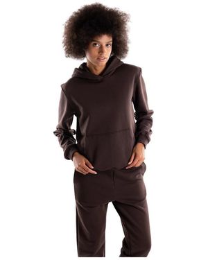 hinnominate Hoodies & Sweatvesten ,Bruin ,Katoen Hooded Sweatshirt - Zwart
