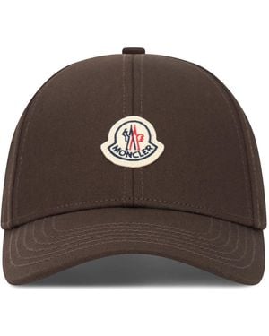Moncler Accessoires ,Bruin ,Katoen Baseballpet Van Katoengabardine