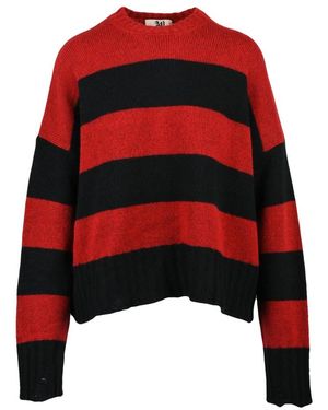 Aniye By Truien & Vesten ,Veelkleurig ,Wol Korte Ronde Hals Trui - Rood