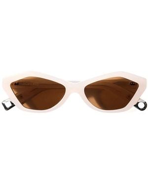 Jacquemus Accessoires ,Wit ,Bambino Zonnebril - Bruin