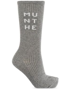 Munthe Socken Mit Logo - Grau