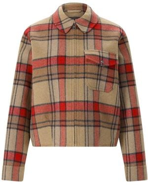 Woolrich Jassen ,Wol Dubbelzijdig Wolmix Jas - Bruin