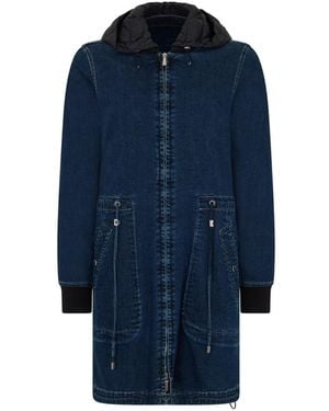 Moorer Lange Jas Met Capuchon - Blauw