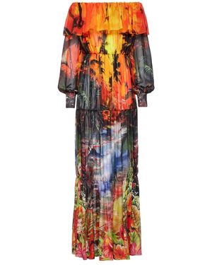 Philipp Plein Long Dress Hawaii - Oranje
