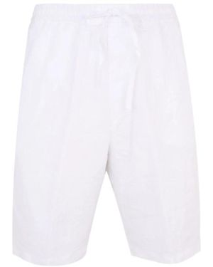 120% Lino Bermuda Shorts Met Trekkoord - Wit