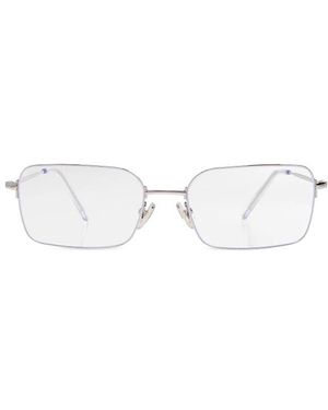 Balenciaga Accessoires ,Grijs ,Invisible Rectangle Zonnebril - Wit