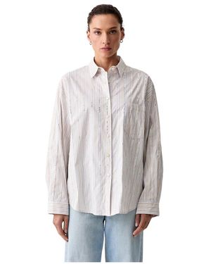 Isabelle Blanche Gestreiftes Hemd Mit Pailletten - Grau