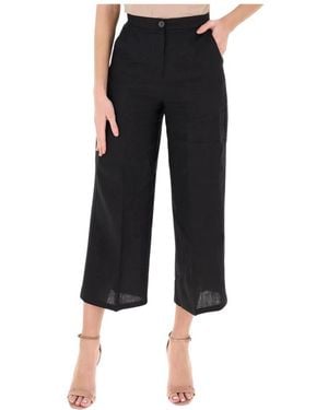 Marella Cropped Trousers - Negro