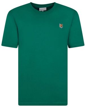 Maison Kitsuné Grünes Logo-Patch T-Shirt
