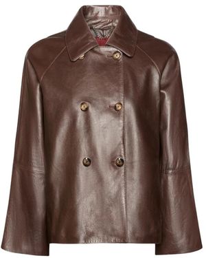 Elena Miro Leather Jackets - Marrone