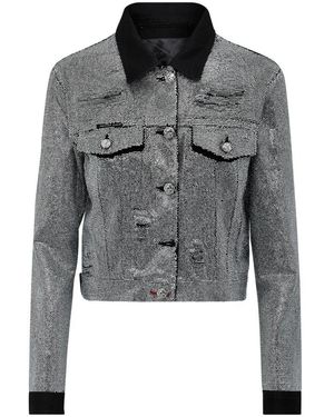 Philipp Plein Denim Jacket Crystal - Grijs