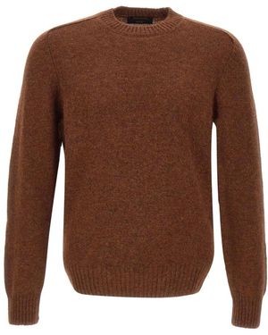 Gran Sasso Shetland Wol Trui - Bruin