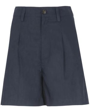 Woolrich Blaue Baumwollshorts Mit Gürtelschlaufen