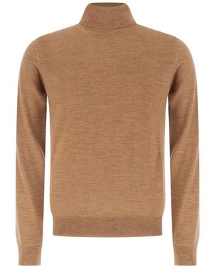 Alpha Studio Truien & Vesten ,Bruin ,Au 7022G 1008 Turtleneck