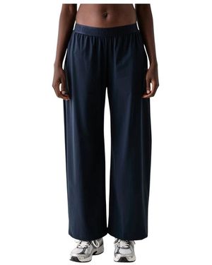 Casall Logo Elastic Mid Rise Barrel Pant - Blau