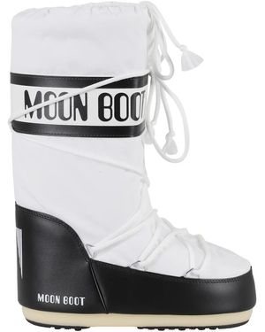 Moon Boot Schoenen ,Wit ,Nylon Witte Nylonlaars Met Contrastinzetten