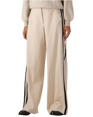 Minus Broeken ,Polyester Judine High Waist Pant - Naturel