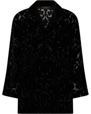 Gucci Overhemden ,Zwart ,Bloesem Van Devoré Velours