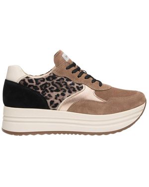 Nero Giardini Schoenen ,Veelkleurig ,Leer Sneakers Van Suède, Technisch Materiaal En Leer - Meerkleurig